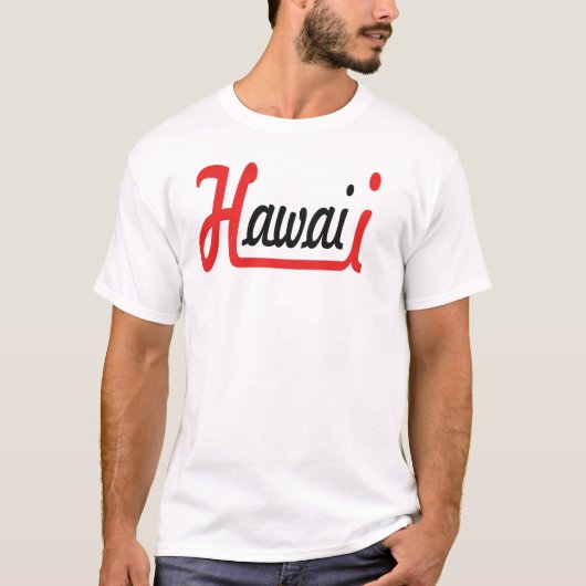 ハワイ スタイリッシュ タイポグラフィー Tシャツ (正面)