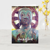 ハワイ・トロピカル・アンティーク・ブッ想像ダ・スクリプト カード (黄色い花)