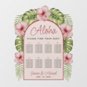 ハワイ トロピカル 透明 席次表8名様用 ウィンドウサイン (シート)