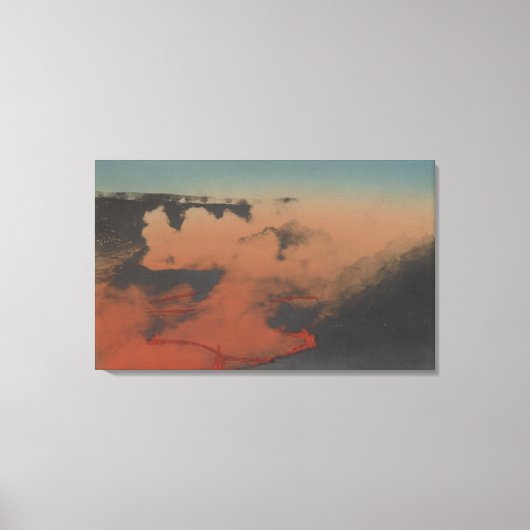 ハワイ – ハワイのキラウエア火山の景色 キャンバスプリント (正面)