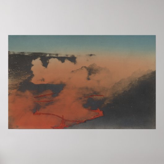 ハワイ – ハワイのキラウエア火山の景色 ポスター (正面)