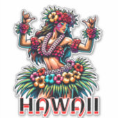 ハワイ |ハワイアンフラダンサー シール (正面)