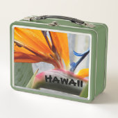 ハワイ・バードオブパラダイスプラントフラワー メタルランチボックス (正面)