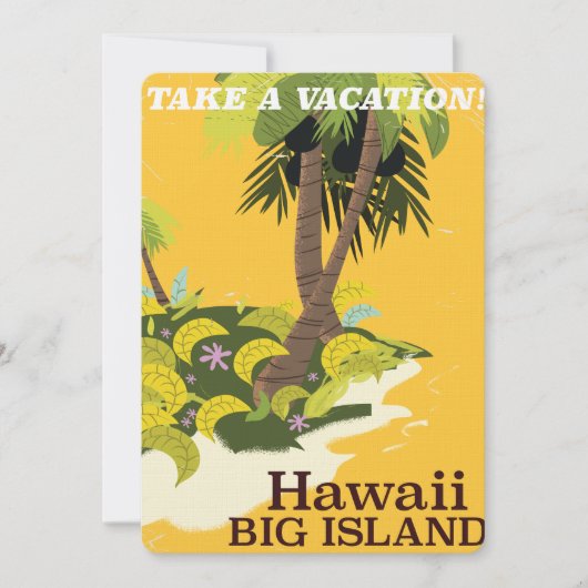 ハワイ ビッグアイランド ヴィンテージ 旅行ポスター 招待状 (正面)