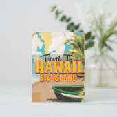 ハワイ・ビッグ結婚アイランドのヴィンテージ旅行ポスター ポストカード (スタンド正面)