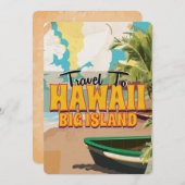 ハワイ・ビッグ結婚アイランドのヴィンテージ旅行ポスター 招待状 (正面/裏面)