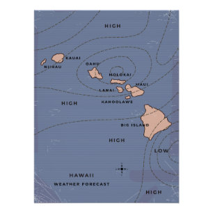 ハワイ ビンテージ天気予報 ポスター