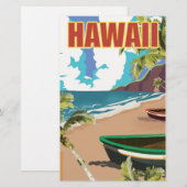 ハワイ ビンテージ 旅行ポスター 便箋 (正面/裏面)