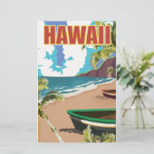 ハワイ ビンテージ 旅行ポスター 便箋 (スタンド正面)