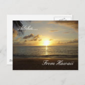 ハワイ ビーチ 3, アロハ...., ハワイより ポストカード (正面/裏面)