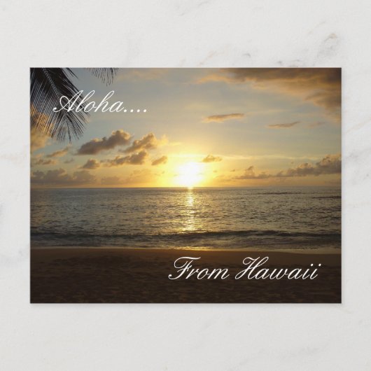 ハワイ ビーチ 3, アロハ...., ハワイより ポストカード (正面)