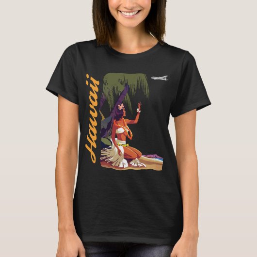 ハワイ フラダンサー トロピカル トラベル Tシャツ (正面)