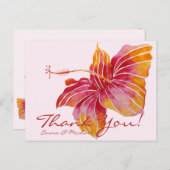 ハワイ フローラル ハイビスカス 結婚式 御礼 ポストカード (正面/裏面)