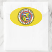 ハワイ・ホノルル国旗 楕円形シール (バッグ)