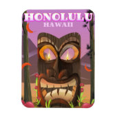 ハワイ ホノルル フェイスマスク 旅行ポスター マグネット (縦)