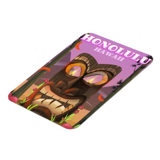 ハワイ ホノルル フェイスマスク 旅行ポスター マグネット (左側)