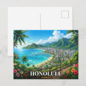 ハワイ ホノルル 旅行 ポストカード (正面/裏面)