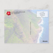 ハワイ・モロカイの海の断崖 ポストカード (裏面)