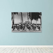 ハワイ – ライン・オブ・フラ・ガールズ踊り キャンバスプリント (インサイチュ (ウッドフロア))