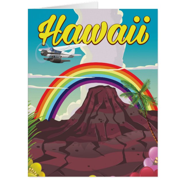 ハワイ レインボー 旅行ポスター (正面)