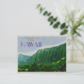 ハワイ・ヴィンテージ旅行ポスターの崖 ポストカード (スタンド正面)