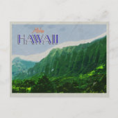 ハワイ・ヴィンテージ旅行ポスターの崖 ポストカード (正面)