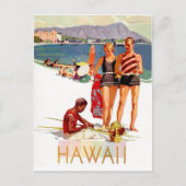 ハワイ、休暇中の2人が海岸で ポストカード (正面)