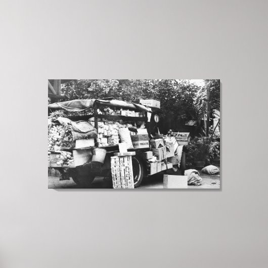 ハワイ – 先住民野菜ワゴンのビュー キャンバスプリント (正面)