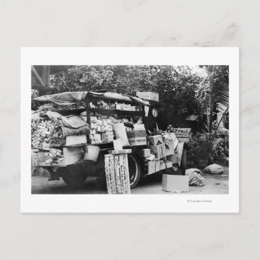 ハワイ – 先住民野菜ワゴンのビュー ポストカード (正面)