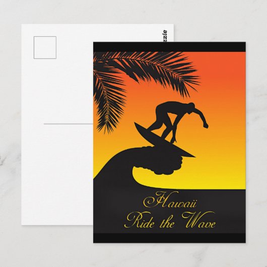 ハワイ、波に乗れ。 ポストカード (正面/裏面)