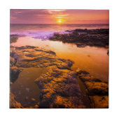 ハワイ,潮溜りの夕日 タイル (正面)