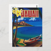 ハワイ、熱帯の楽園、沿岸に停泊する漁船 ポストカード (正面/裏面)