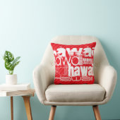 ハワイ；緋色の赤いストライプ クッション (椅子)