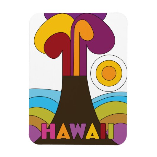 ハワイ 1960年代スタイルのビンテージ旅行ポスター マグネット (縦)