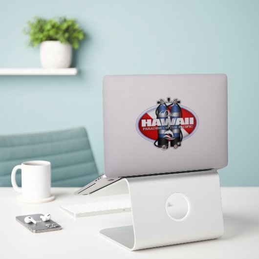 ハワイ(ST) シール (デスク上のノートパソコン)