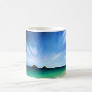ハワイMokuluaの島の海の芸術のマグ コーヒーマグカップ