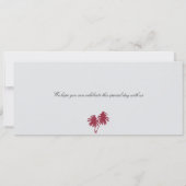 ハワイSilverGrayか赤への結婚式の搭乗券 招待状 (裏面)