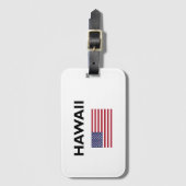 ハワイUSAアメリカ国旗のライトカラー ラゲッジタグ (正面縦)