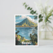 ハワイUSAアートヴィンテージイラストレーション旅行 ポストカード (スタンド正面)