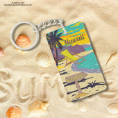 ハワカラフルイ絵画アビーチ休暇の夏 キーホルダー