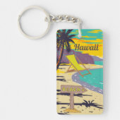 ハワカラフルイ絵画アビーチ休暇の夏 キーホルダー (正面)