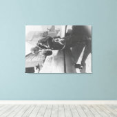 ハワードヒューズパイロットボーディング飛行機インフル キャンバスプリント (インサイチュ (ウッドフロア))