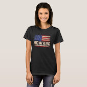 ハワード姓シャツハワード名アメリカ国旗 Tシャツ (正面フル)