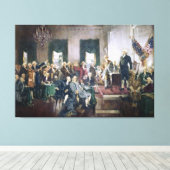 ハワード・クリスティによる憲法の署名 キャンバスプリント (インサイチュ (ウッドフロア))