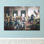 ハワード・クリスティによる憲法の署名 キャンバスプリント (インサイチュ (ウッドフロア))