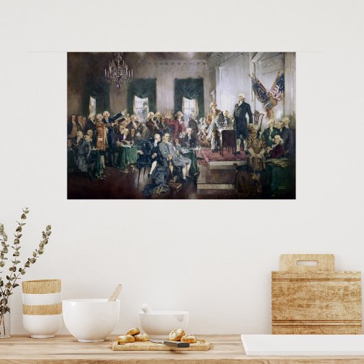 ハワード・クリスティによる憲法の署名 ポスター (キッチン)