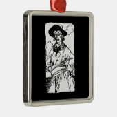 ハワード・パイルによる船長のヴィンテージ海賊スケッチ メタルオーナメント (右)