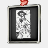 ハワード・パイルによる船長のヴィンテージ海賊スケッチ メタルオーナメント (左)