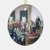 ハワードC. Christy著憲法の署名 セラミックオーナメント (左)