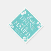 ハワ食べイ・ドリンクとビー・マウイのナプキ結婚ンス スタンダードカクテルナプキン (角)